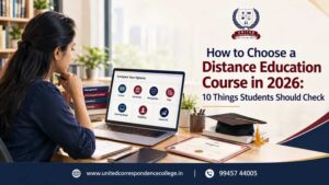 Student comparing distance education courses, universities and admission requirements in Bangalore