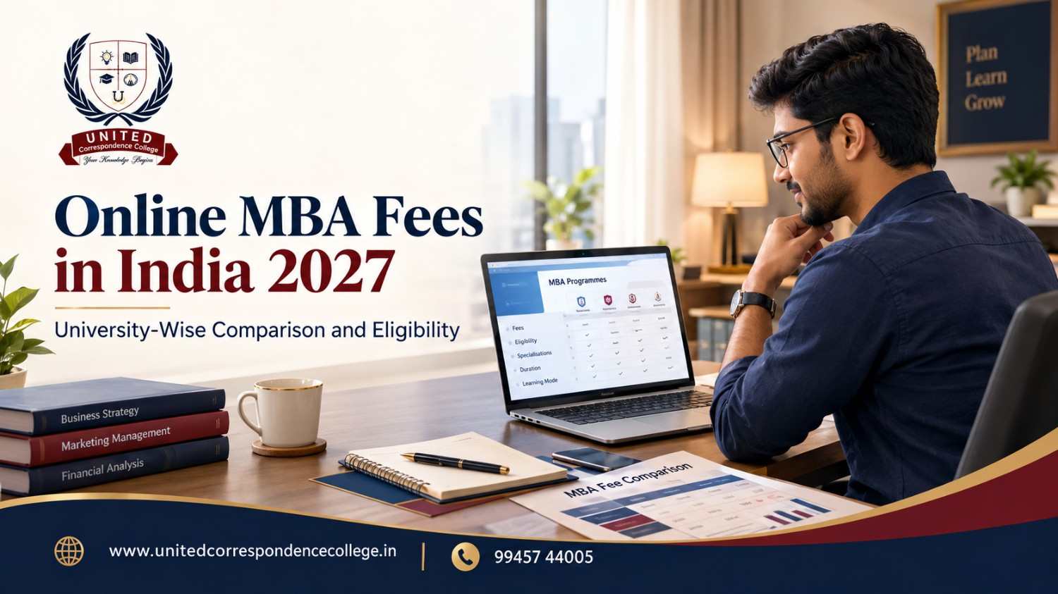 Online MBA fees in India 2027 and university comparison for working professionals.